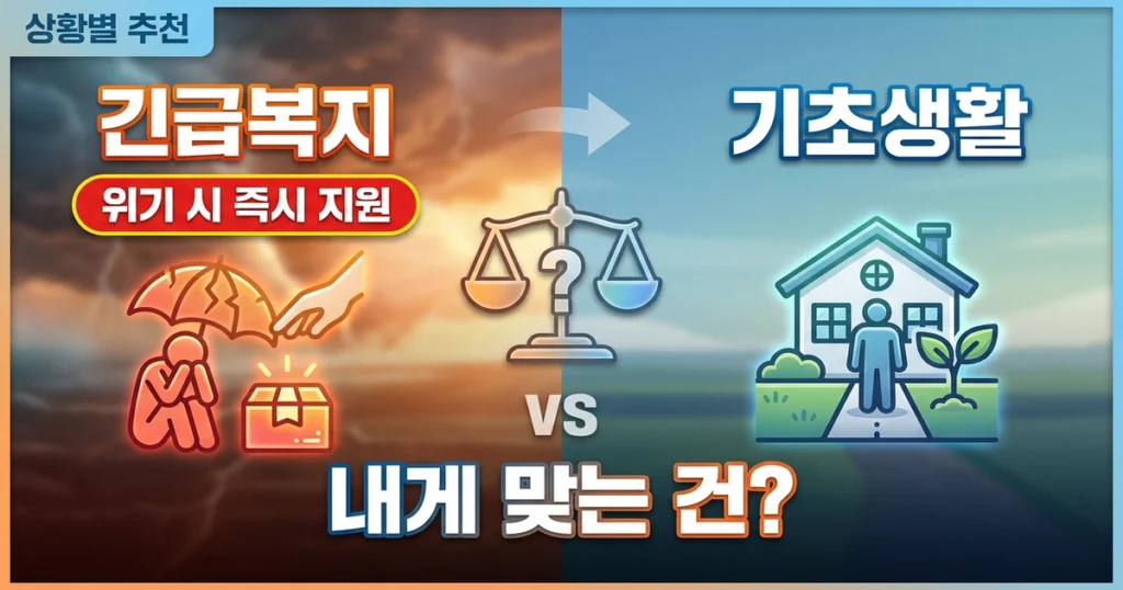 긴급복지 생계지원이 내 상황에 맞을까? 다른 제도와 비교