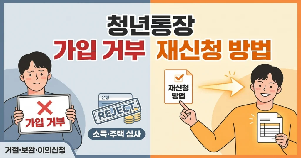 청년주택드림 청약통장 가입 거부되는 이유와 재신청 방법