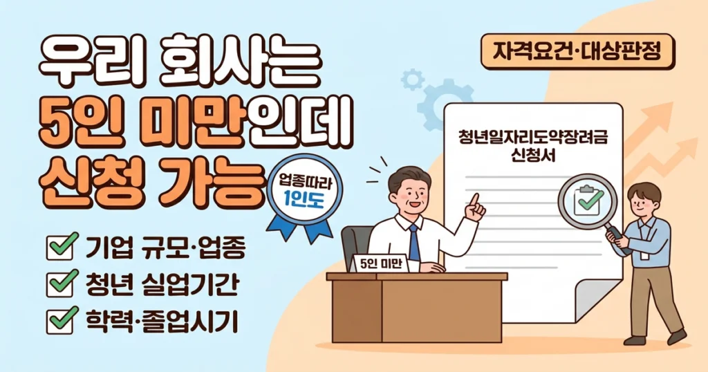 청년일자리도약장려금, 우리 회사와 신규 채용 청년이 받을 수 있나요?
