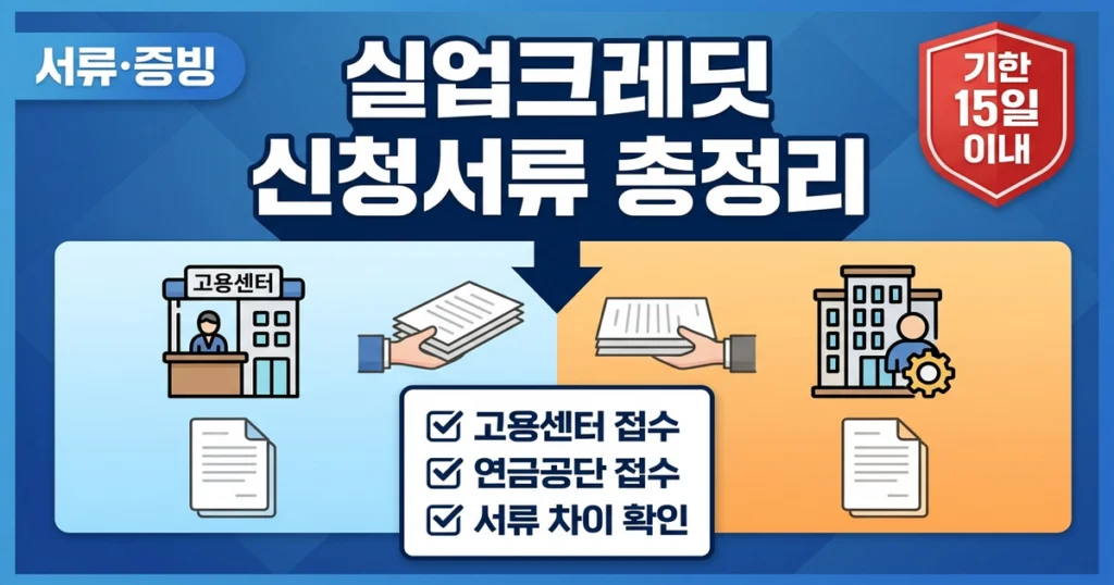 실업크레딧 신청서류 총정리: 고용센터 vs 국민연금공단 접수 차이