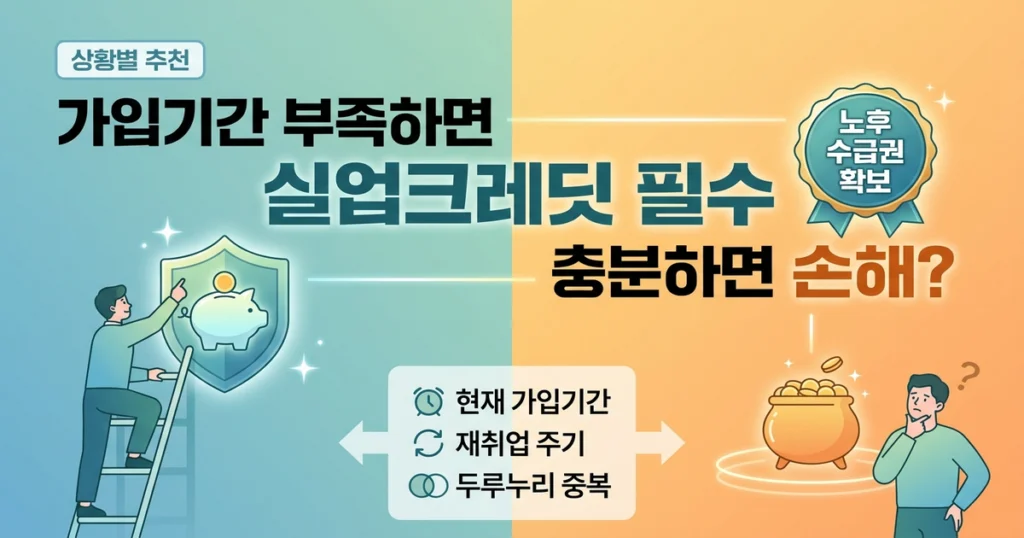 실업크레딧이 유리한 경우 vs 불필요한 경우, 두루누리와 중복 가능할까?