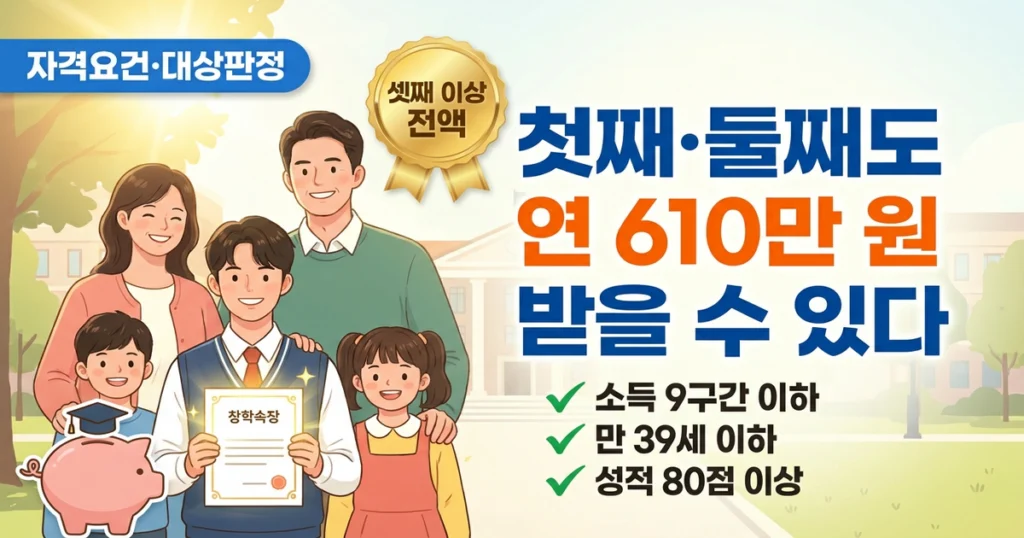 다자녀 국가장학금, 나도 받을 수 있을까? 소득구간·자녀수·성적 기준 총정리
