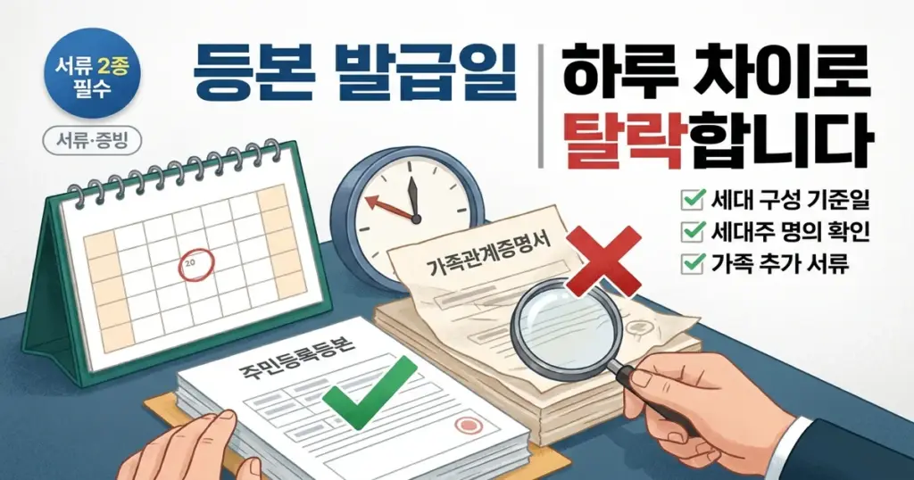 장기전세주택 서류 준비, 주민등록등본·가족관계증명서 체크리스트